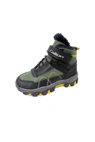 Callion 06p Deri Çocuk Sneakers Bot Haki Siyah Sarı Haki