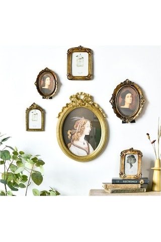 Tongxida Retro Ahşap Ev Dekor Çerçeveleri, 6 İnç Oval