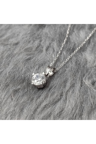 Chavin 1 Carat Swarovski Tektaş Gümüş Kadın Kolye Dh16By