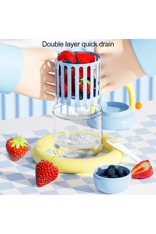 Pazly Organik Meyve Salatası Saklama Kapıları 18.6 Oz, Bpa İçermeyen, Hava Geçirmez, Mavi Mavi