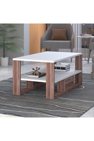 Bicabin Floransa Dekoratif Orta Sehpa Garda Beyaz (Coffee Table)