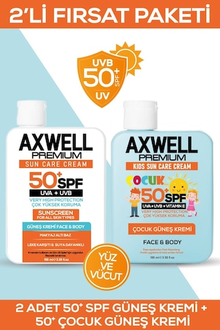 SPF 50+ 2li Fırsat Seti Leke Karşıtı Nemlendirici Yüksek Koruma Güneş Kremi 100 ML SPF 50+ 2li Fırsat Seti Leke Karşıtı Nemlendirici Yüksek Koruma Güneş Kremi 100 ML