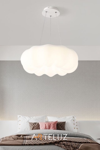 Luxury Bulut Model Modern Sarkıt Avize 55 Cm Beyaz