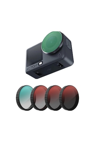 Teknoroket DJI Osmo Action 6 Uyumlu 4'lü Lens Filtre Seti (CPL + ND8 + ND16 + ND32)