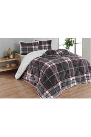 Merinos Comforter 3 Parça Yorgan Seti220x240cm Anna Gri Grı Gri