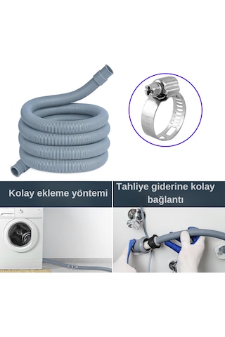 Çamaşır Ve Bulaşık Makinası İçin Körüklü Pis Su Tahliye Hortumu