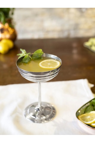 Bakır Kadeh Dilimli Model Gümüş Renk 2'li