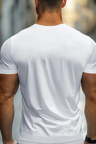 Erkek Whatever Baskılı Oversize Tshirt Beyaz