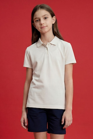 Tommy Life Ekru Polo Yaka Standart Fit Basic Unisex T-shirt - 11330