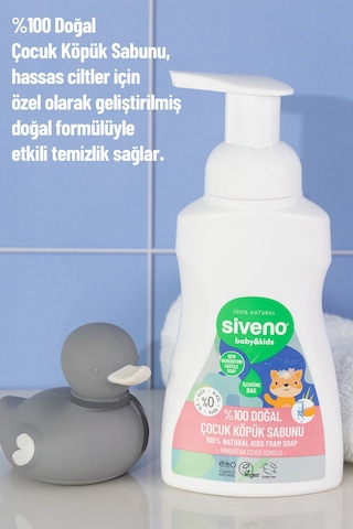 Siveno %100 Doğal Çocuk Köpük Kastil Sabun Zeytinyağlı Yoğun Nemlendirici Arındırıcı Bitkisel Vegan 250 ml