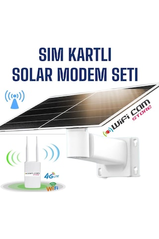 Solar Güneş Enerjili 4g Dış Mekan Wıfı Router Modem Seti