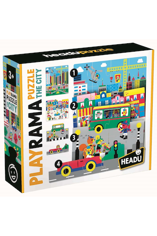 Headu Playrama Puzzle The City 3-6 Yaş