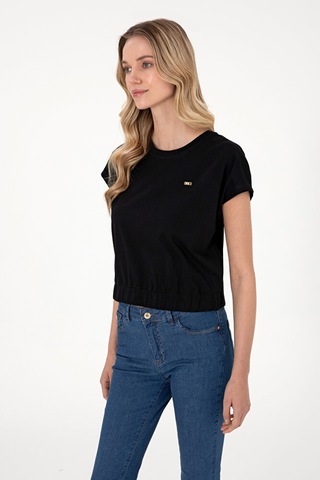 U.S. Polo Assn. Kadın Bisiklet Yaka Tişört 50305720-vr046 Siyah