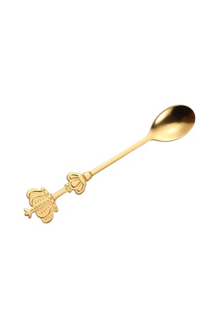 Yaozixa Altın Renkli Çift Taç Desenli Paslanmaz Çelik Kaşık - Kahve, Çay, Tatlı İçin Çok Amaçlı Ve Dayanıklı Diğer