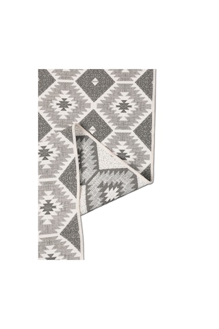 Pamuklu Dokuma Çift Taraflı Kilim Yıkanabilir Modern Desenli Yolluk Kaymaz Dayanıklı Dekoratif Halı Gri