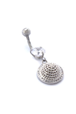 Ferizz 316l Çelik Zirkon Taşlı Küre Piercing Prc-135 Gümüş