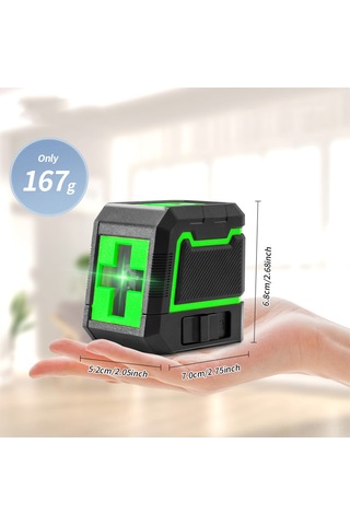 Vkemall D Tipi 2 Çizgi Yeşil Işık Lazer Seviyesi: Otomatik Çizgi Atma, Taşınabilir, Dokuma Çanta Ve Tripod İle Pil Yok