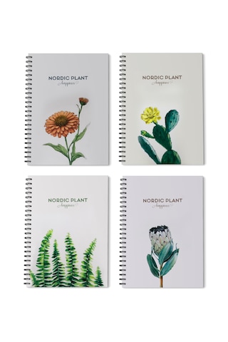 4'lü Spiralli Okul Defteri 60 Yaprak 4'lü Set - A5 Boy Kareli 15