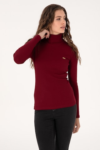U.S. Polo Assn. Kadın Bordo Balıkçı Yaka Sweatshırt 50313430-VR014