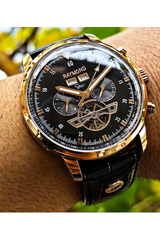 Raymond Star Seri Otomatik Erkek Kol Saati Rose Gold