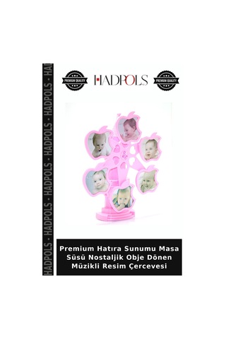 Premium Hatıra Sunumu Masa Süsü Nostaljik Obje Dönen Müzikli Resim Çercevesi