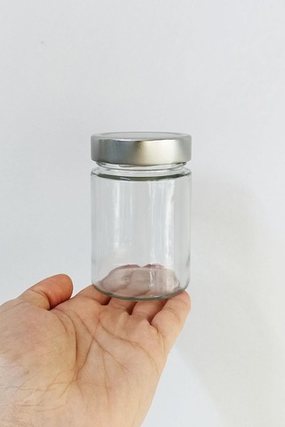 Afracam 350 Ml Kavanoz Metal Derin Kapaklı 350 Cc Şeffaf Reçel, Marmelat Cam Kavanoz Deep 6 Adet Gümüş Kapak Diğer
