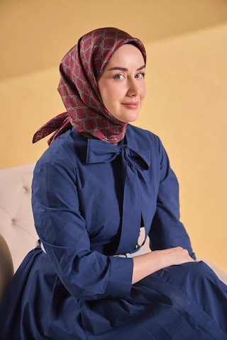 Silk Home Twill İpek Eşarp - 11521-06 Bordo Siyah