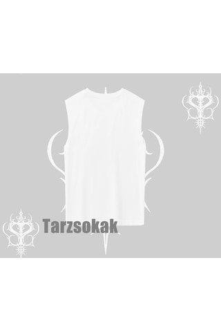 Tarzsokak Kolsuz Tshirt Punk Rock Chaos Skeleton Riot Beyaz