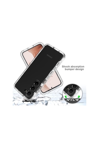 Samsung Galaxy S23 + 3'ü 1 Arada Hibrit Pc + Tpu Telefon Koruyucu Kapak Degrade Anti-damla Kılıfı, Pet Ekran Koruyucu