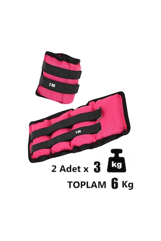 3 Kg X 2 Adet Pembe El Ayak Bileği Ağırlığı + Atlama İpi Pembe