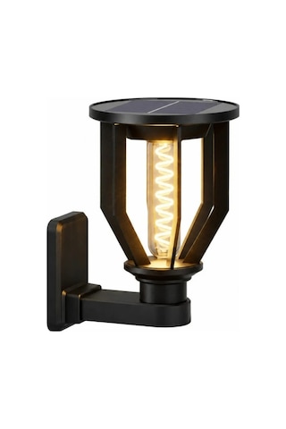 Dpa 7w Amber Elektron Duvar Aplik Solar Led Güneş Enerjili Şarjlı Armatür Lamba 2000k 190lm Ip65