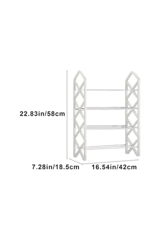 Wezone 4 Katlı Metal Ayakkabı Rafı, Sağlam Çelik, Kolay Montaj, 42x58x58 Cm, Ev/ofis Organize Edici Beyaz