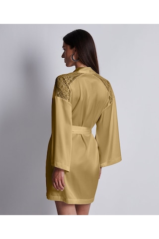 Aubade Midnight Whisper Kimono Zarif Seide Ve Dantel Detaylı Bronz