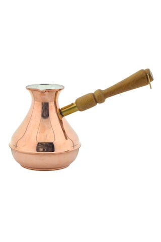 Bakır Sade Zarif Minimal 375ml Renkli Rus Cezvesi Orta