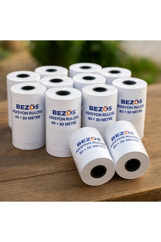 Buradabulabilirsin Bezos 80x30 Mm Adisyon Rulosu Termal Rulo 5 Paket 50 Adet Bbz