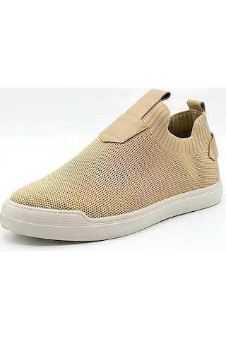 Daytex 4224 Erkek Slip-on - Full Triko Örgü Termo Taban Sneaker Bej