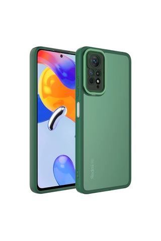 Xiaomi Redmi Note 11 Pro 5g Kılıf Kamera Korumalı Transparan Zore Post Kapak Koyu Yeşil