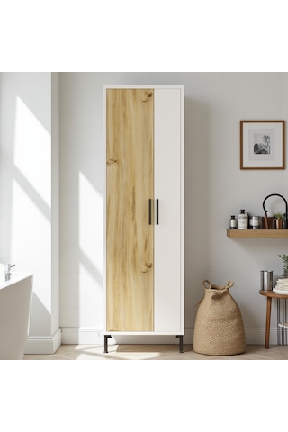 Robin Home Çok Amaçlı Dolap Vileda Banyo Dolabı Beyaz Beyaz