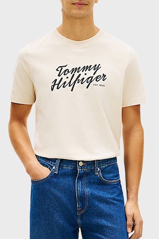 Tommy Hilfiger Pamuklu Regular Fit Bisiklet Yaka T Shirt Erkek T Shirt Mw0mw42385 Acj Bej