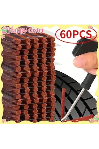 Fastbuy Turcoshop11 60 Adet Hızlı Lastik Onarım Seti, Oto Ve Motosiklet İçin Conta Şeridi