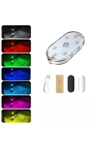 Araç Ve Dolap İçi Rgb Işık Şarjlı Dokunmatik Ledlamba Işık