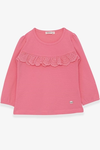 Breeze Kız Çocuk Uzun Kollu Tişört Fırıfırlı 3-8 Yaş, Pembe