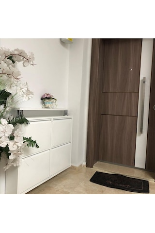 Kaser 2+2 Yatay Raflı Beyaz Metal Ayakkabılık Beyaz