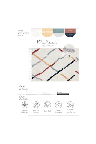 Cool Halı Palazzo Yumuşak Bukle Tezgah Önü Leke Tutmaz Renkli Kabartmalı İskandinav Mutfak Halısı