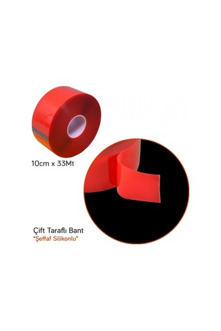 Nyf 10 Cm X 33 Mt Çift Taraflı Silikonlu Bant Şeffaf