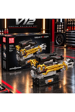Mould King 10224 Valkyrie V12 Motor Yapım Seti 974 Parça