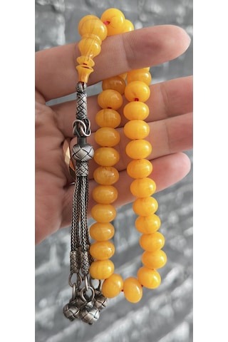 Miskevi Bağa Eski Katalin Tesbihten Traş Ramazan Hatimoğlu 9 11,5mm. 44,3gr- 12,5 Gr Gümüş