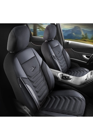 Panda Florida Serisi Pike Kumaş Oto Koltuk Kılıfı Siyah - Gri