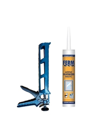 Somafix Beyaz Silikonize Mastik Silikon Tabancası Seti