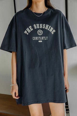Unisex The Sunshine Baskılı Tasarım Tshirt Lacivert